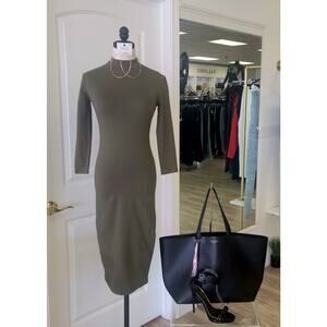 Olive Green Long Sleeve Dress